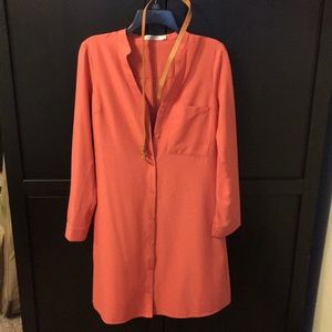 Coral blouse dress with belt by JustFab